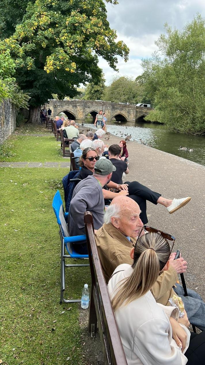 Residents sat together on a day out