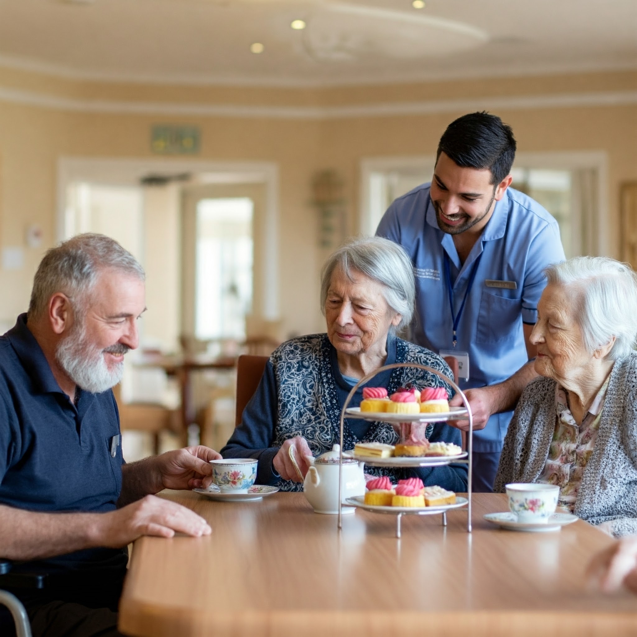 Residents enjoying afternoon tea