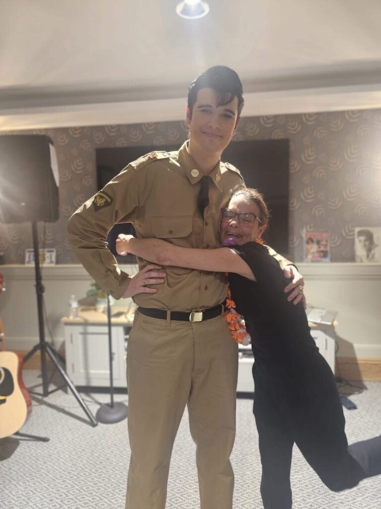 elvis impersonator with one of our team members